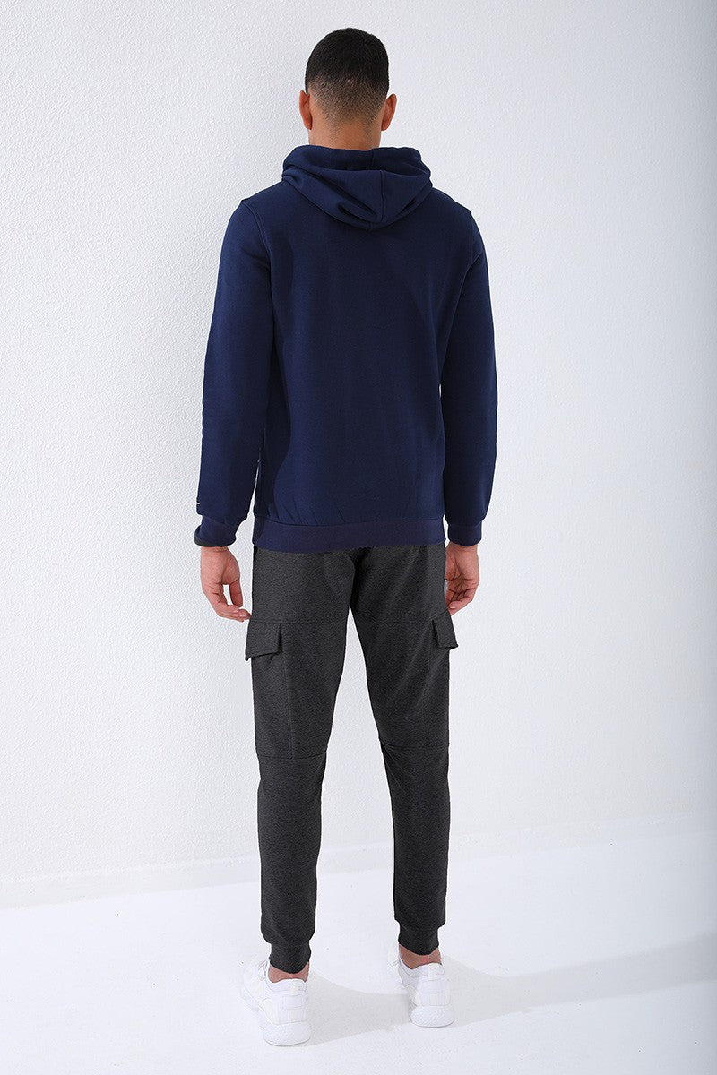 TMY Anthracite Melange Cargo Pocket Slim Fit Jogger Men's Sweatpants - 84796 - Calpulalpan