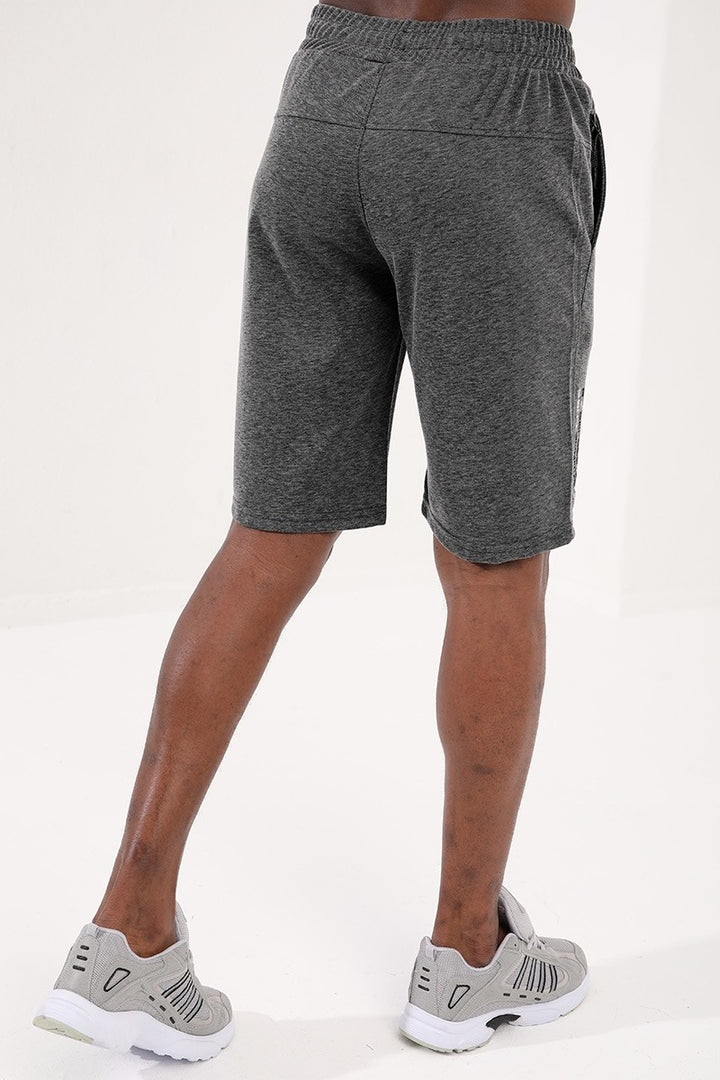 TMY Anthracite Melange Men's Shorts with Zipper Pocket Detail and Drawstring - 81202 - Nelson