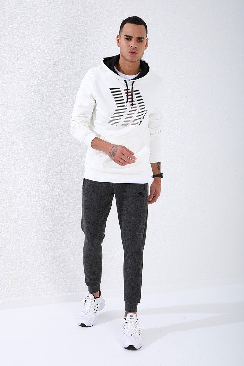 TMY Anthracite Melange Reverse Zippered Standard Fit Cuffed Men's Sweatpants - 84702 - Georgetown