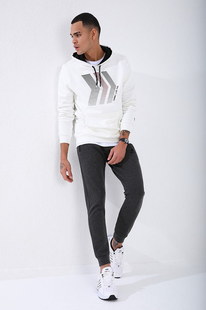 TMY Anthracite Melange Reverse Zippered Standard Fit Cuffed Men's Sweatpants - 84702 - Georgetown