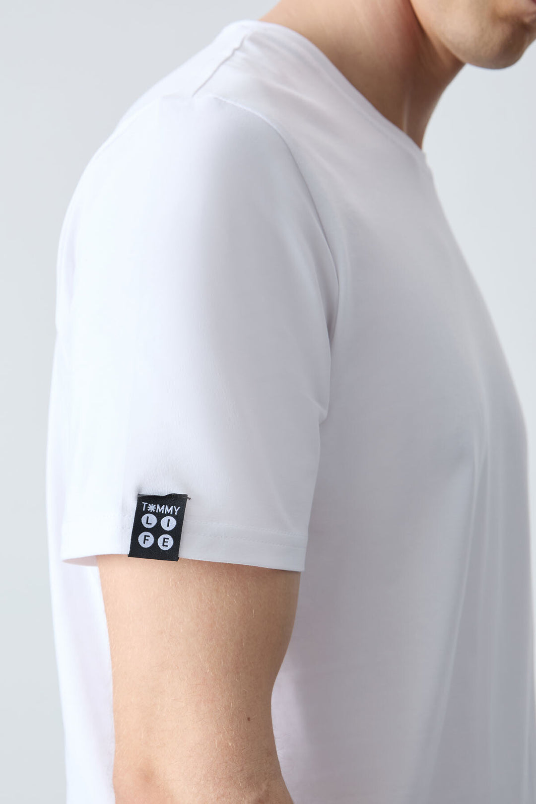 TMY White Men's Basic Short Sleeve Standard Fit Crew Neck T-shirt - 87911 - Prescott