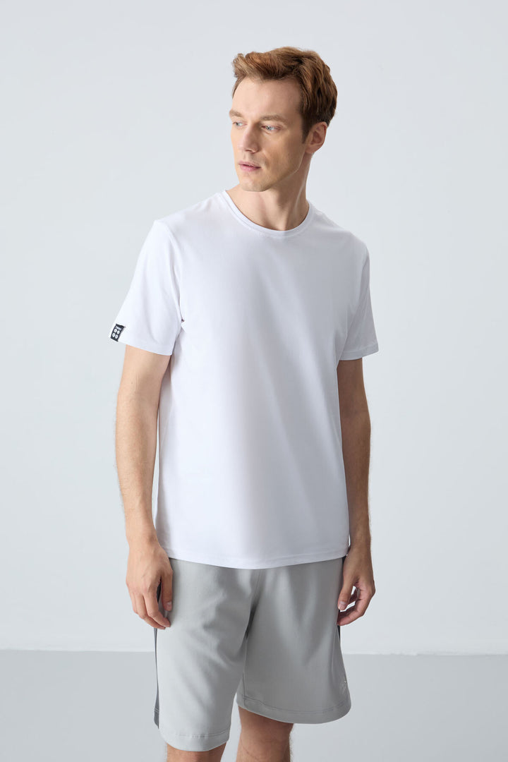 TMY White Men's Basic Short Sleeve Standard Fit Crew Neck T-shirt - 87911 - Prescott