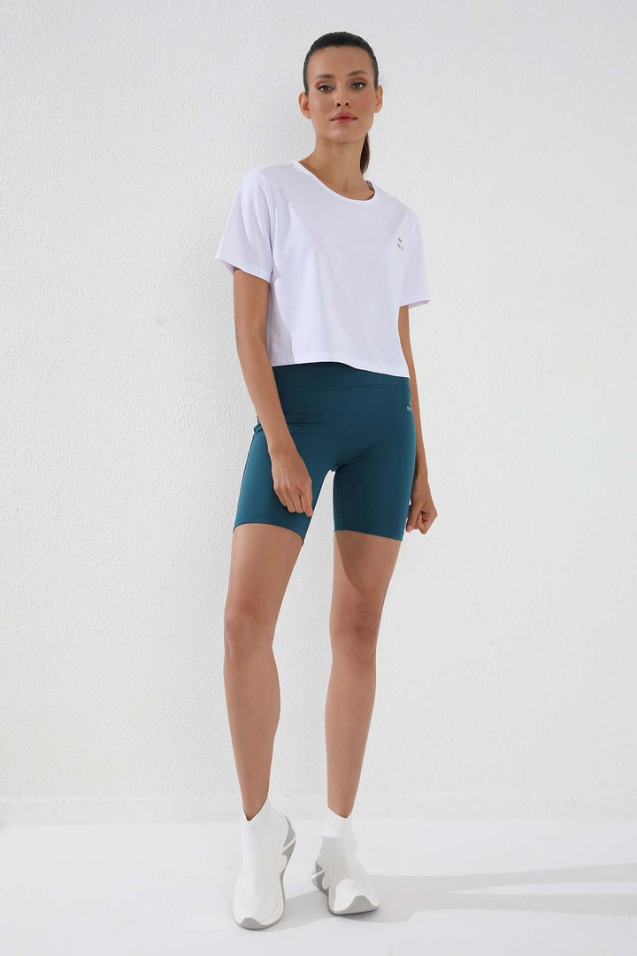 TMY White Basic Short Sleeve Standard Fit O Neck Women's Crop Top T-Shirt - 97143 - Mahilyow