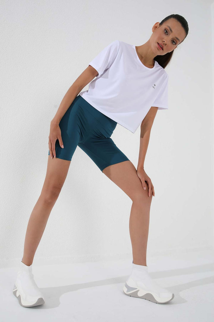 TMY White Basic Short Sleeve Standard Fit O Neck Women's Crop Top T-Shirt - 97143 - Mahilyow