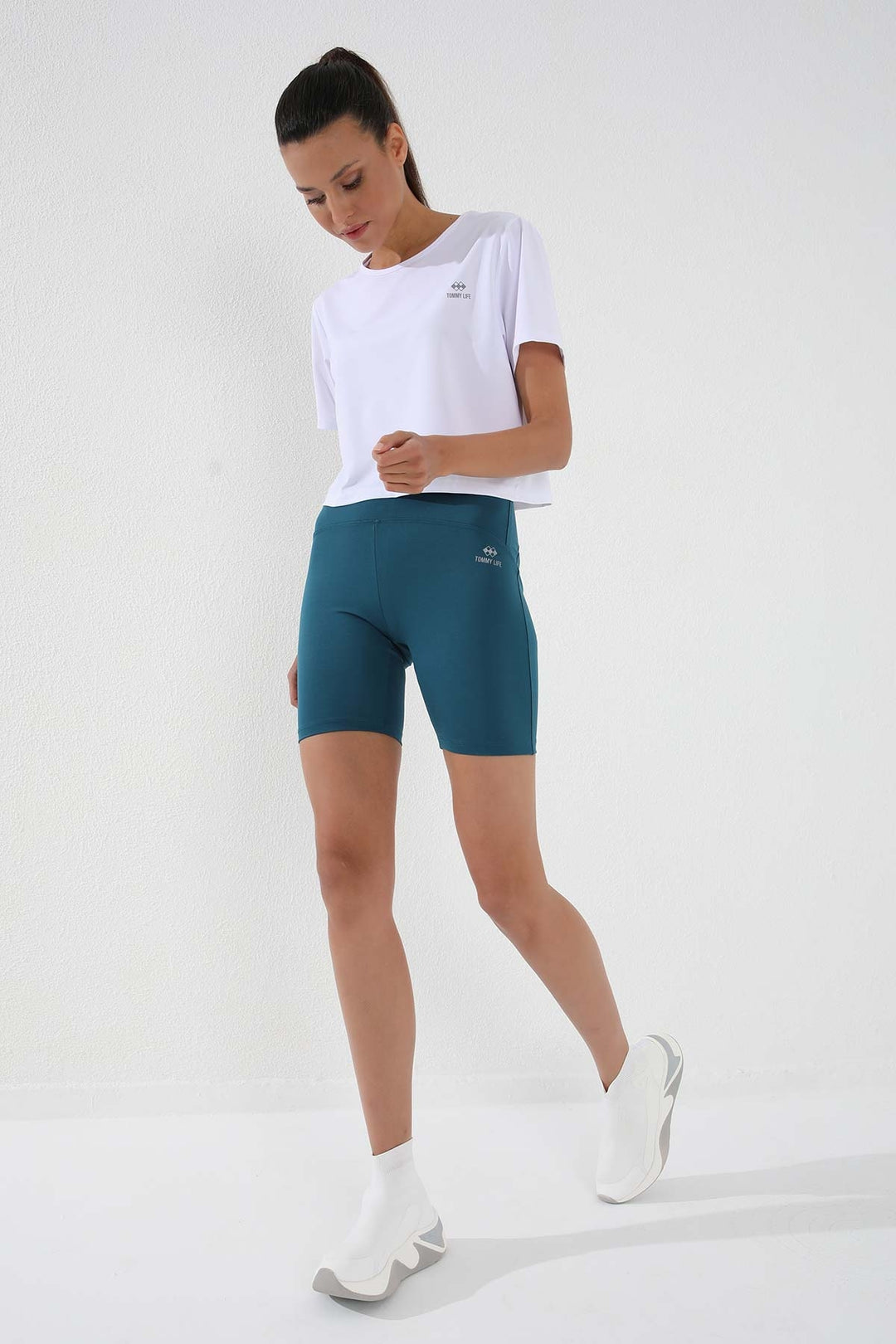 TMY White Basic Short Sleeve Standard Fit O Neck Women's Crop Top T-Shirt - 97143 - Mahilyow