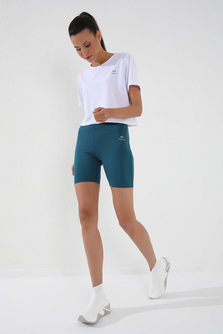 TMY White Basic Short Sleeve Standard Fit O Neck Women's Crop Top T-Shirt - 97143 - Mahilyow