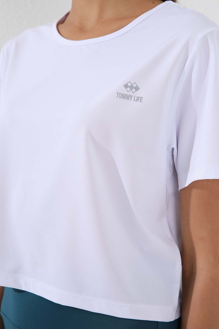 TMY White Basic Short Sleeve Standard Fit O Neck Women's Crop Top T-Shirt - 97143 - Mahilyow