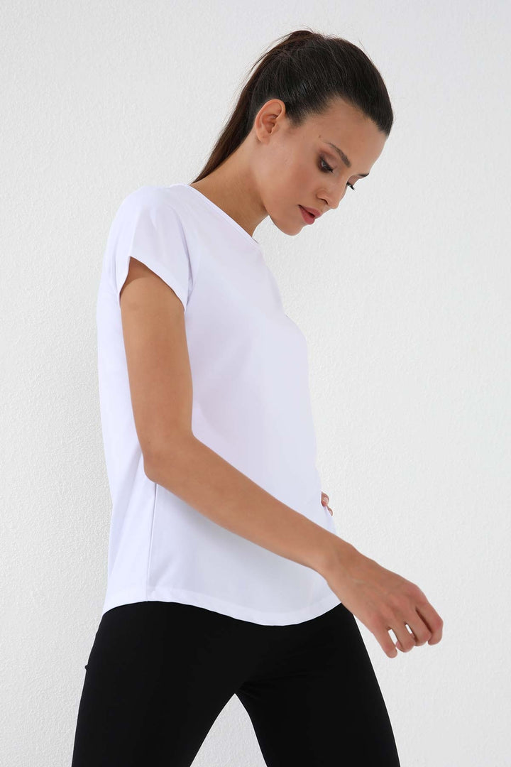 TMY White Basic Short Sleeve Standard Fit O Neck Women's T-Shirt - 97144 - Portage