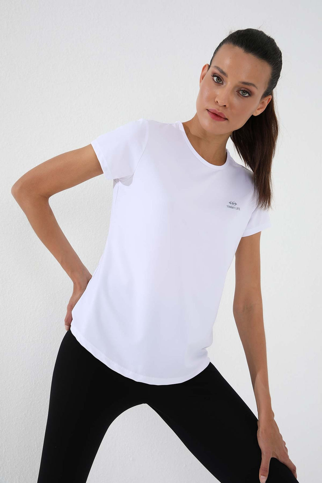 TMY White Basic Short Sleeve Standard Fit O Neck Women's T-Shirt - 97144 - Portage