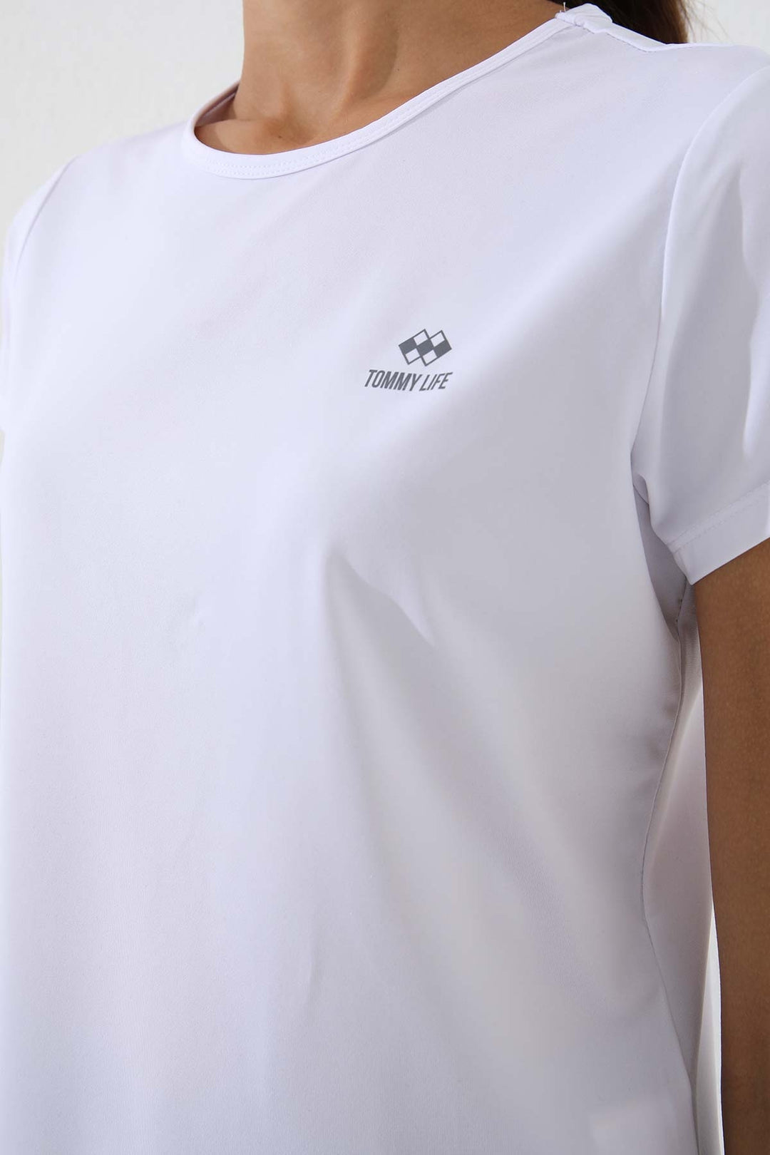 TMY White Basic Short Sleeve Standard Fit O Neck Women's T-Shirt - 97144 - Portage