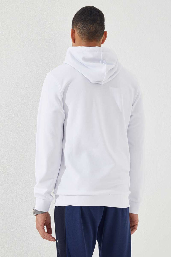 TMY White Kangaroo Pocket Standard Fit Hooded Men's Sweatshirt - 87872 - Mantes-la-Jolie