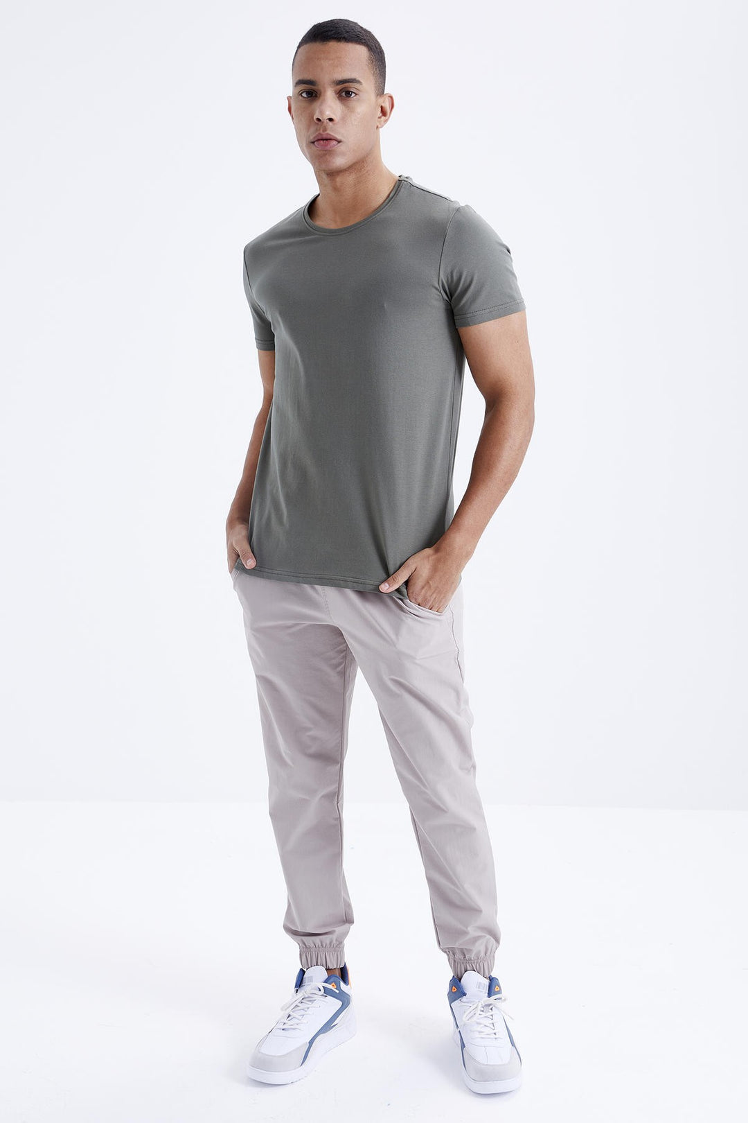 TMY Çağla Men's Basic Short Sleeve Standard Fit O Neck T-shirt - 87911 - Durango
