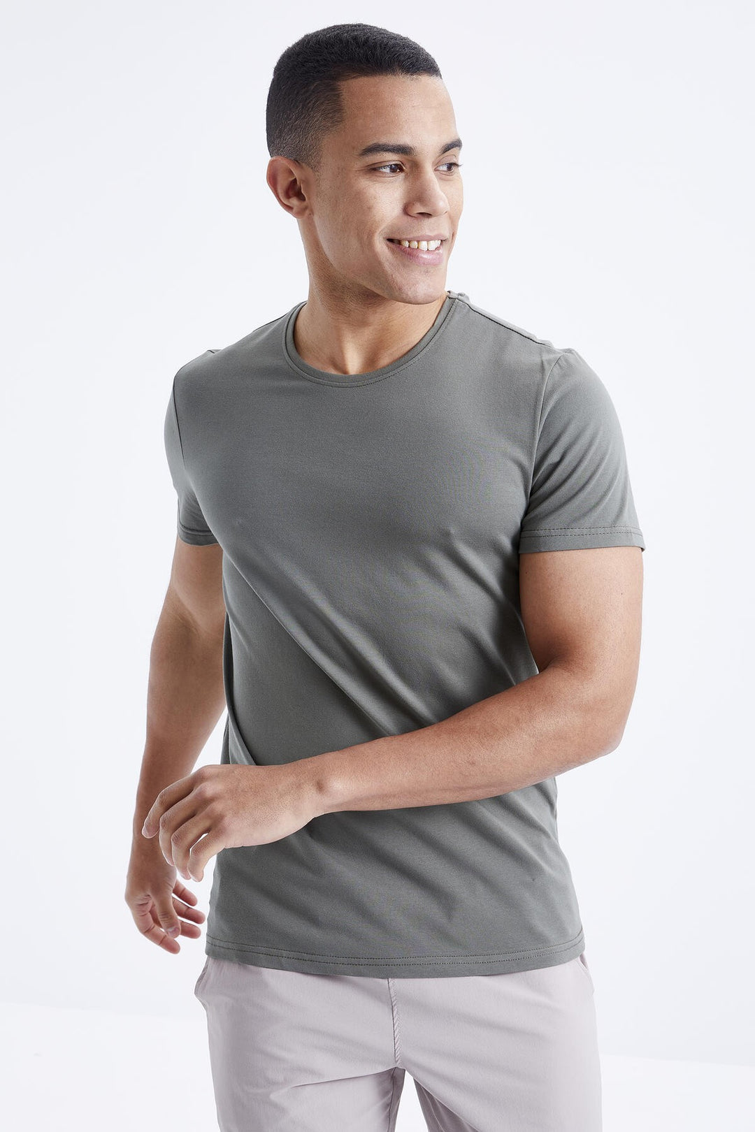 TMY Çağla Men's Basic Short Sleeve Standard Fit O Neck T-shirt - 87911 - Durango