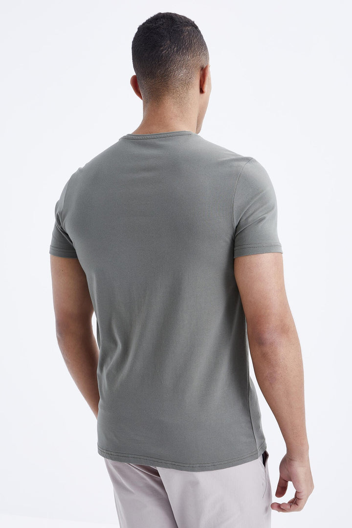 TMY Çağla Men's Basic Short Sleeve Standard Fit O Neck T-shirt - 87911 - Durango