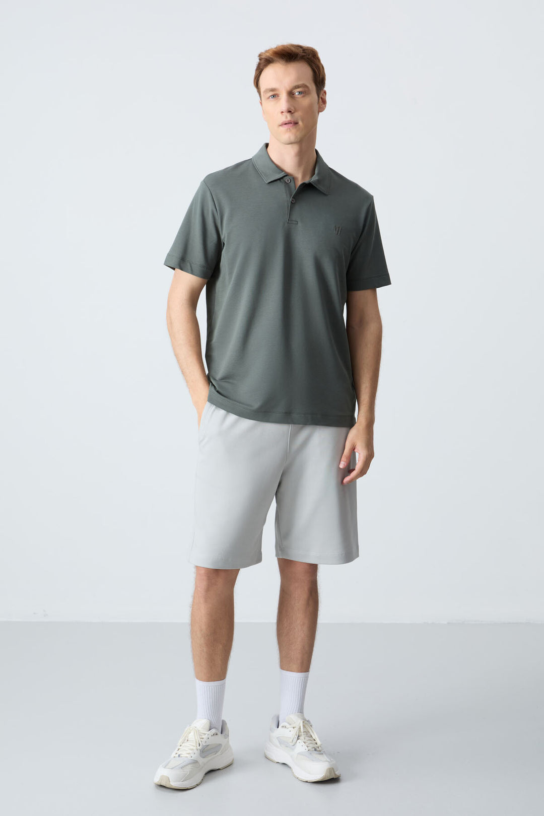 TMY Çağla Basic Chest Logo Standard Fit Knit Polo Neck Men's T-Shirt - 87768 - Seregno