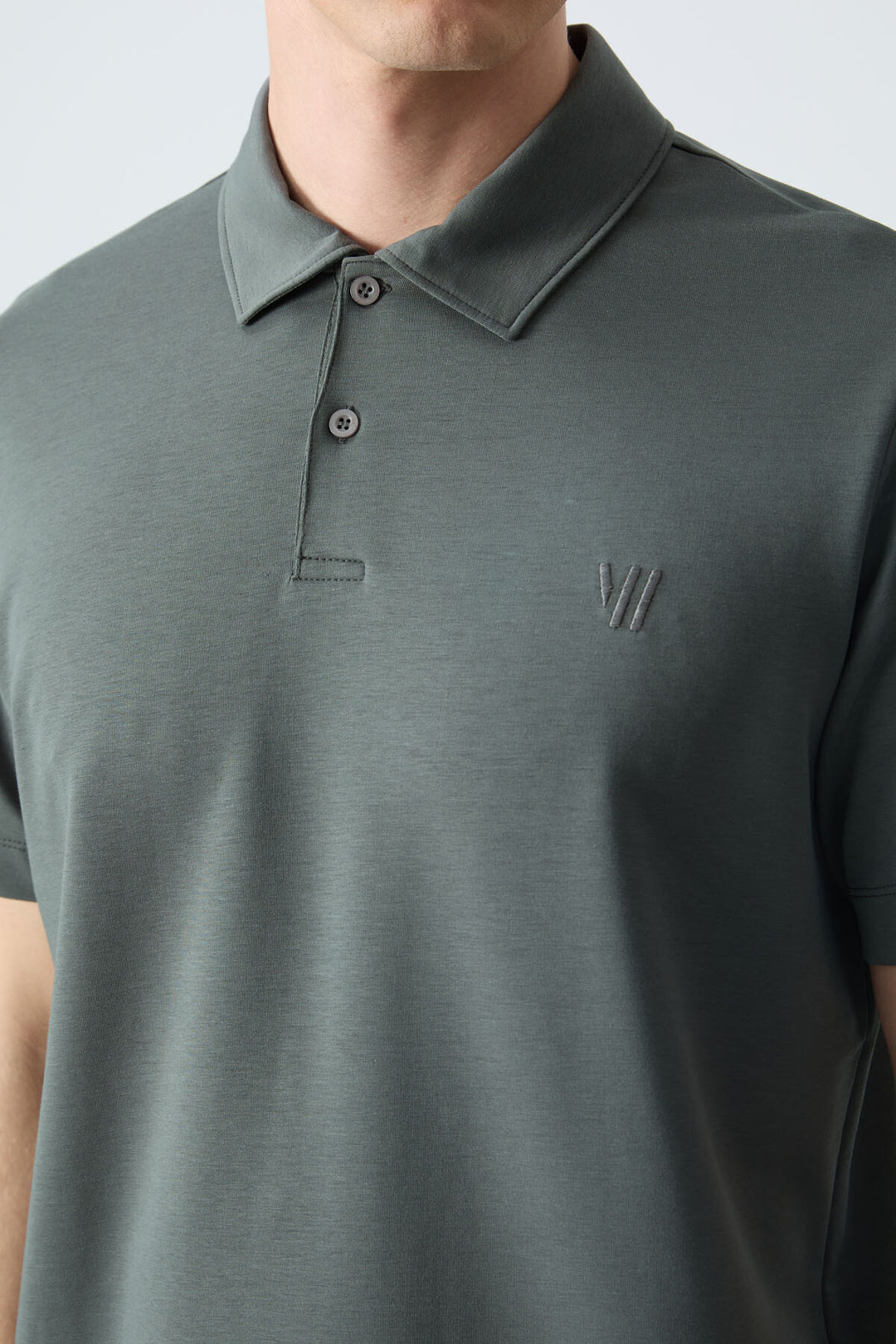 TMY Çağla Basic Chest Logo Standard Fit Knit Polo Neck Men's T-Shirt - 87768 - Seregno