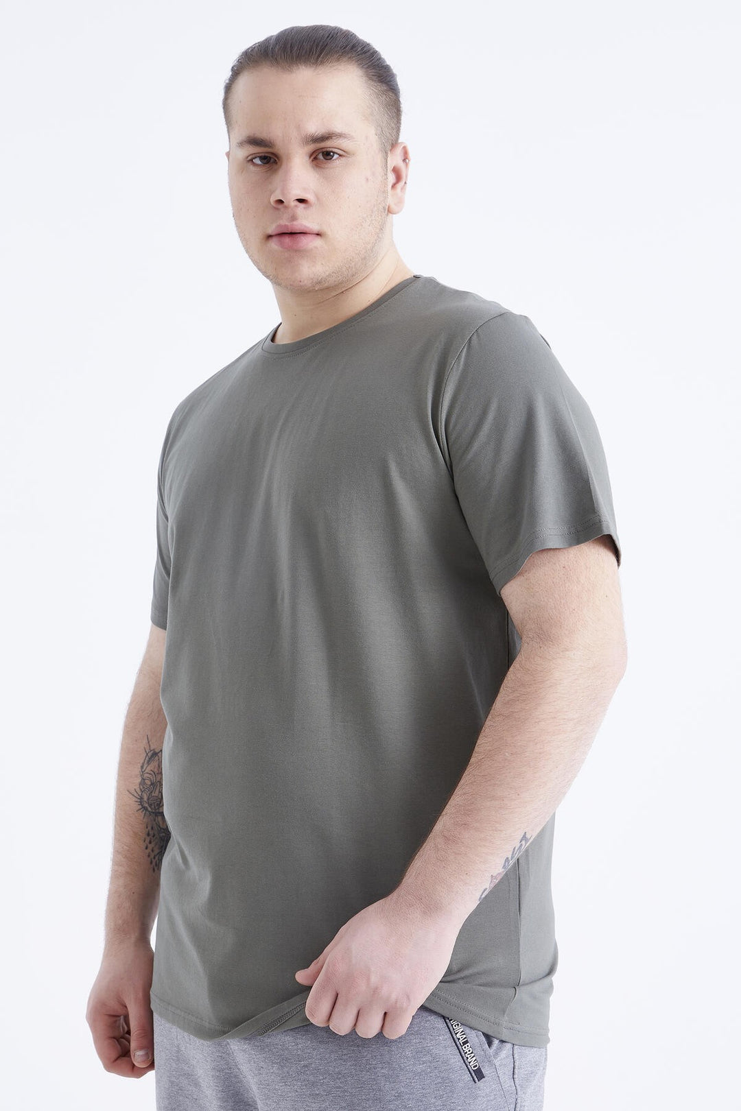 TMY Çağla Basic Short Sleeve Round Neck Plus Size Men's T-Shirt - 88072 - Valdemoro