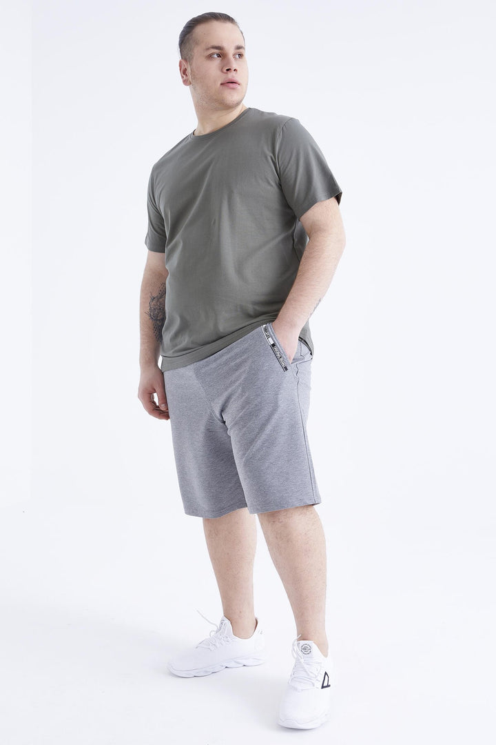 TMY Çağla Basic Short Sleeve Round Neck Plus Size Men's T-Shirt - 88072 - Valdemoro
