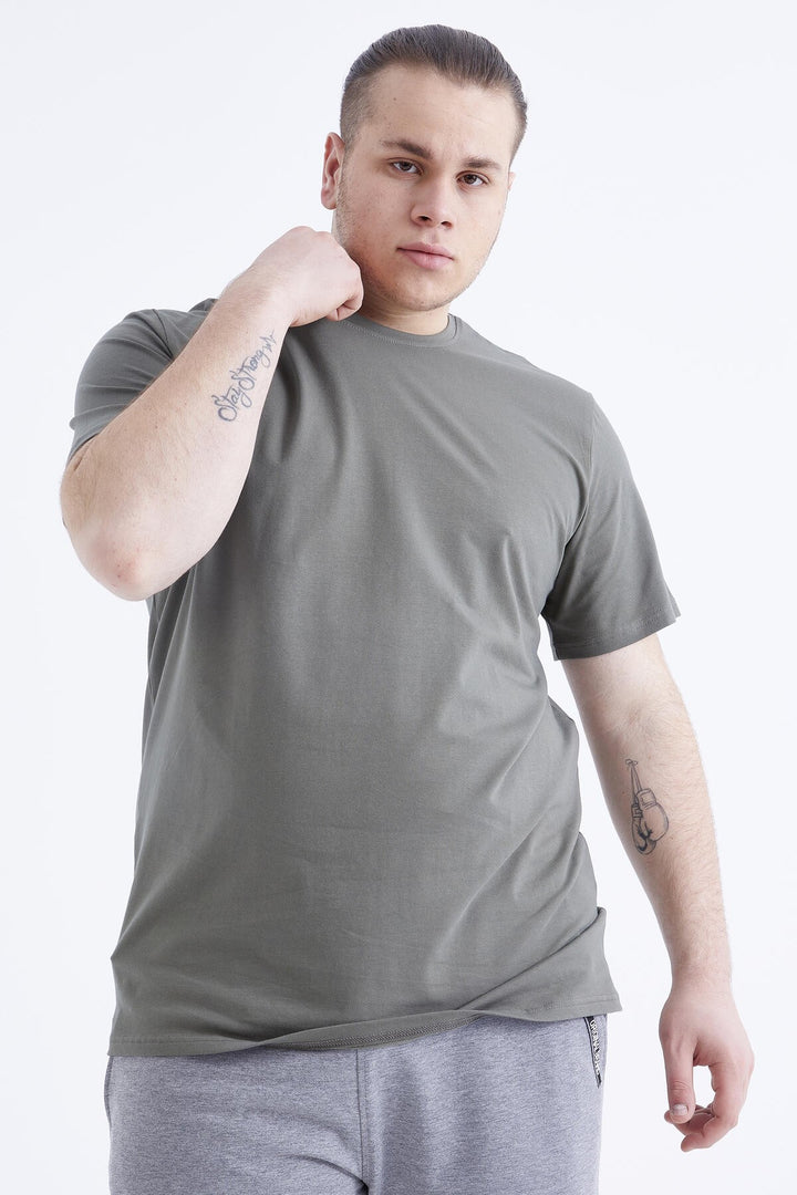 TMY Çağla Basic Short Sleeve Round Neck Plus Size Men's T-Shirt - 88072 - Valdemoro