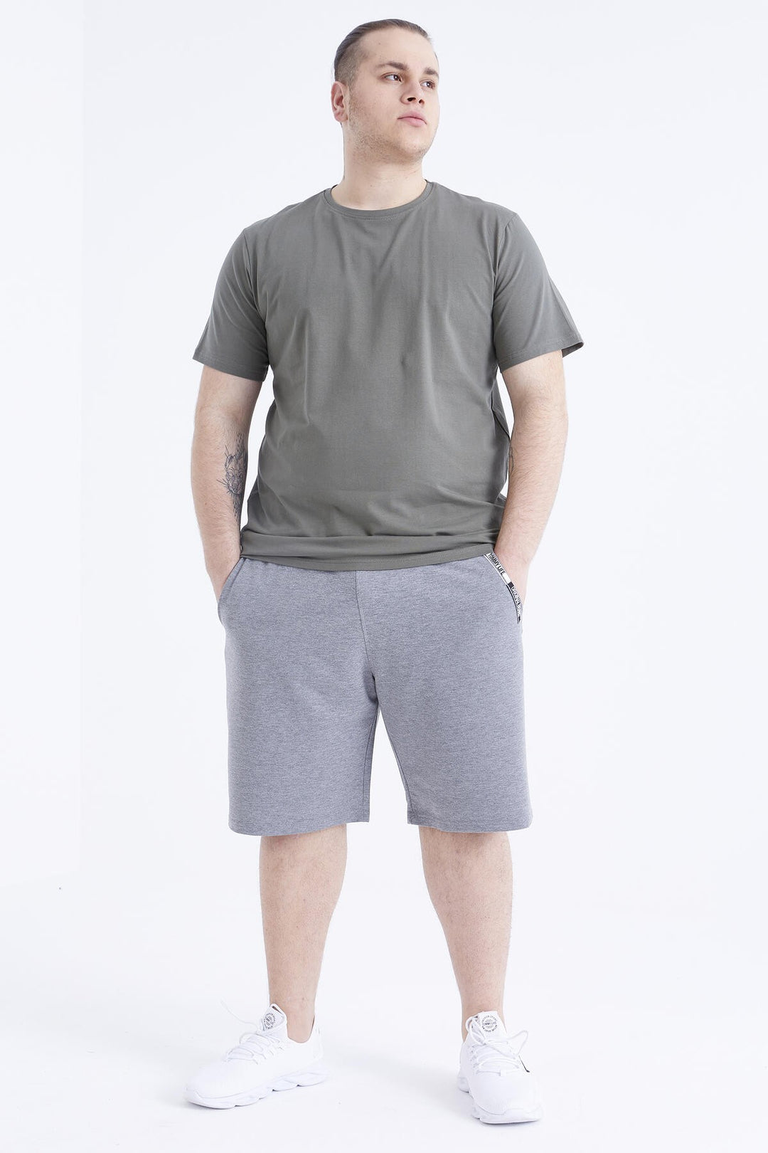 TMY Çağla Basic Short Sleeve Round Neck Plus Size Men's T-Shirt - 88072 - Valdemoro