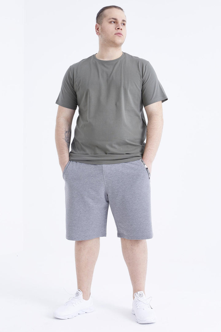 TMY Çağla Basic Short Sleeve Round Neck Plus Size Men's T-Shirt - 88072 - Valdemoro