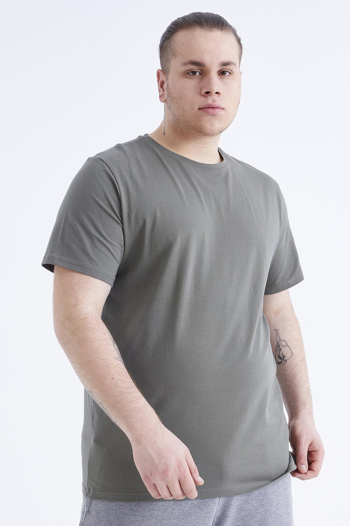 TMY Çağla Basic Short Sleeve Round Neck Plus Size Men's T-Shirt - 88072 - Valdemoro