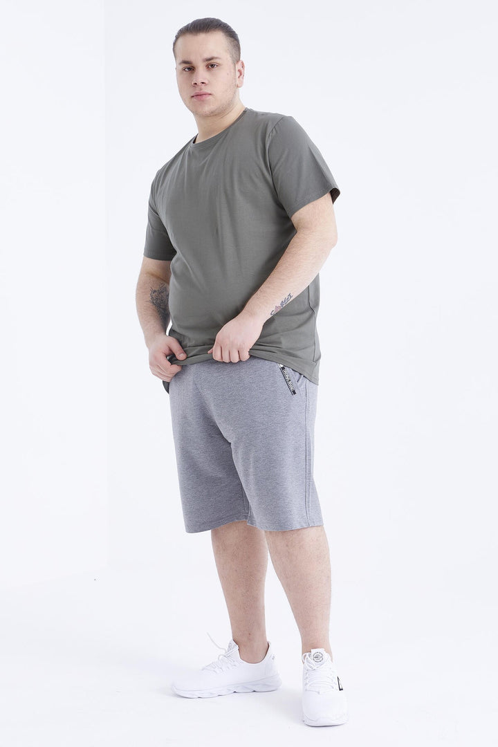 TMY Çağla Basic Short Sleeve Round Neck Plus Size Men's T-Shirt - 88072 - Valdemoro