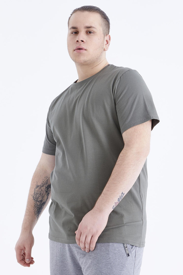 TMY Çağla Basic Short Sleeve Round Neck Plus Size Men's T-Shirt - 88072 - Valdemoro