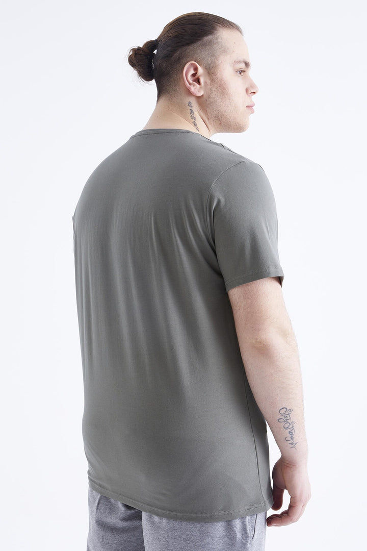 TMY Çağla Basic Short Sleeve Round Neck Plus Size Men's T-Shirt - 88072 - Valdemoro