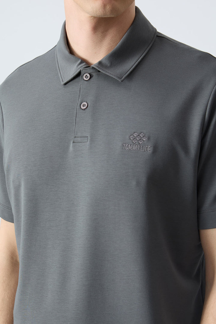 TMY Çağla Basic Logo Standard Mold Men's Polo Neck T-Shirt - 87748 - Dollard-des-Ormeaux