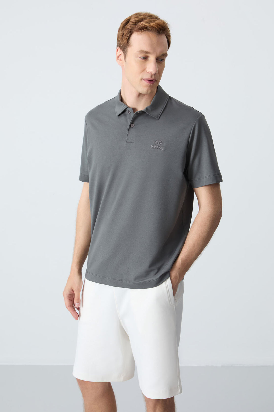 TMY Çağla Basic Logo Standard Mold Men's Polo Neck T-Shirt - 87748 - Dollard-des-Ormeaux