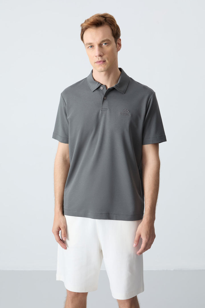 TMY Çağla Basic Logo Standard Mold Men's Polo Neck T-Shirt - 87748 - Dollard-des-Ormeaux