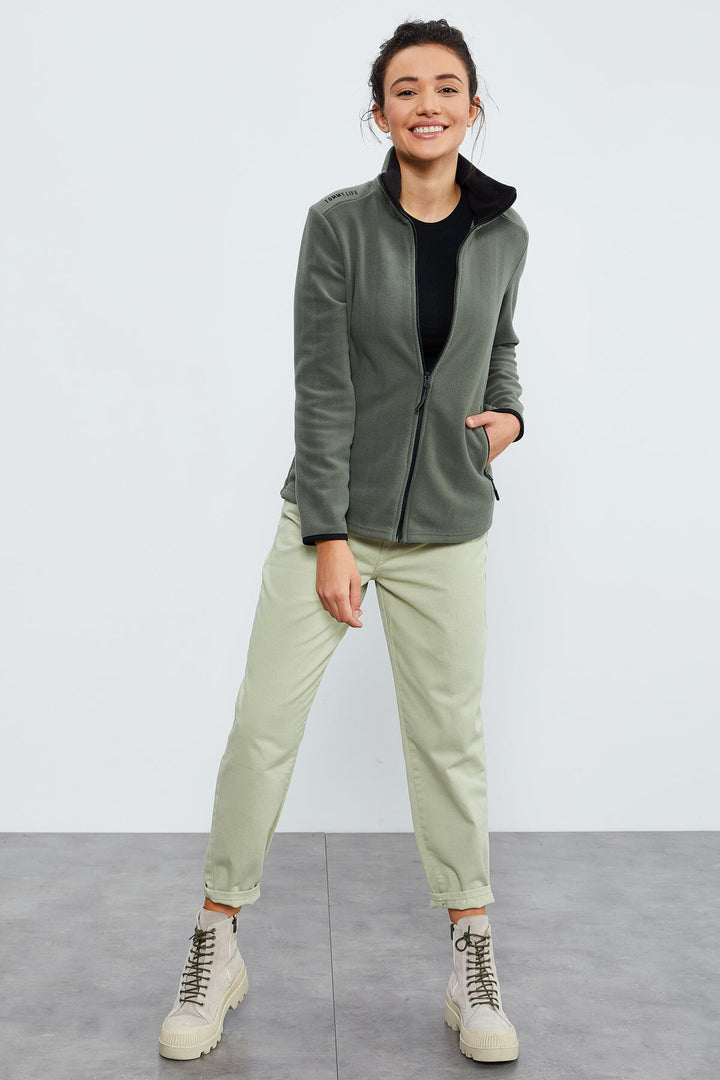 TMY Çağla Slim Fit Zippered Comfortable Women's Polar Sweatshirt - 97173 - Oklahoma City