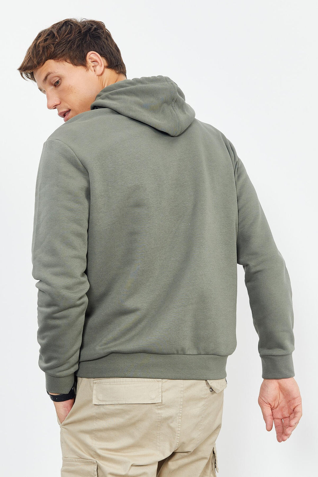 TMY Çağla Handwriting Embroidered Hooded Comfort Fit Men's Sweatshirt - 88007 - Bridgwater