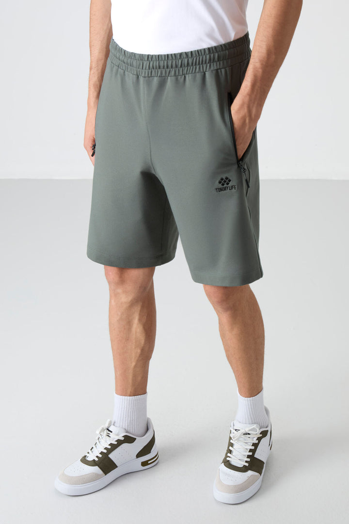 TMY Çağla Hidden Zipper Back Pocket Drawstring Standard Fit Men's Shorts - 81136 - Renton