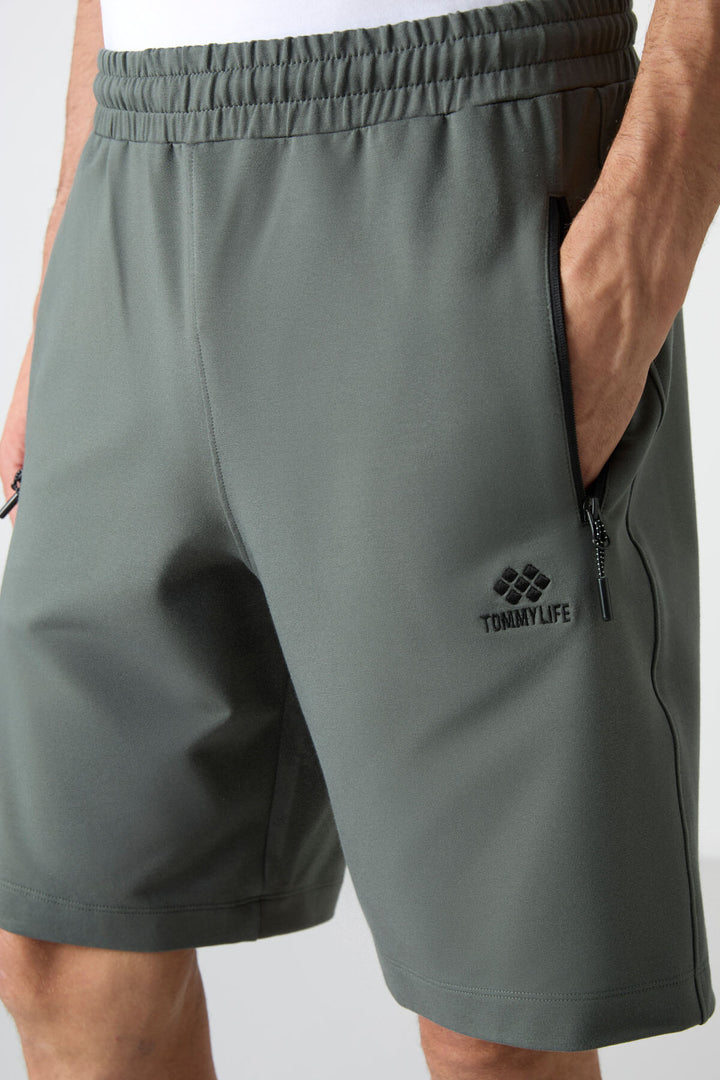 TMY Çağla Hidden Zipper Back Pocket Drawstring Standard Fit Men's Shorts - 81136 - Renton