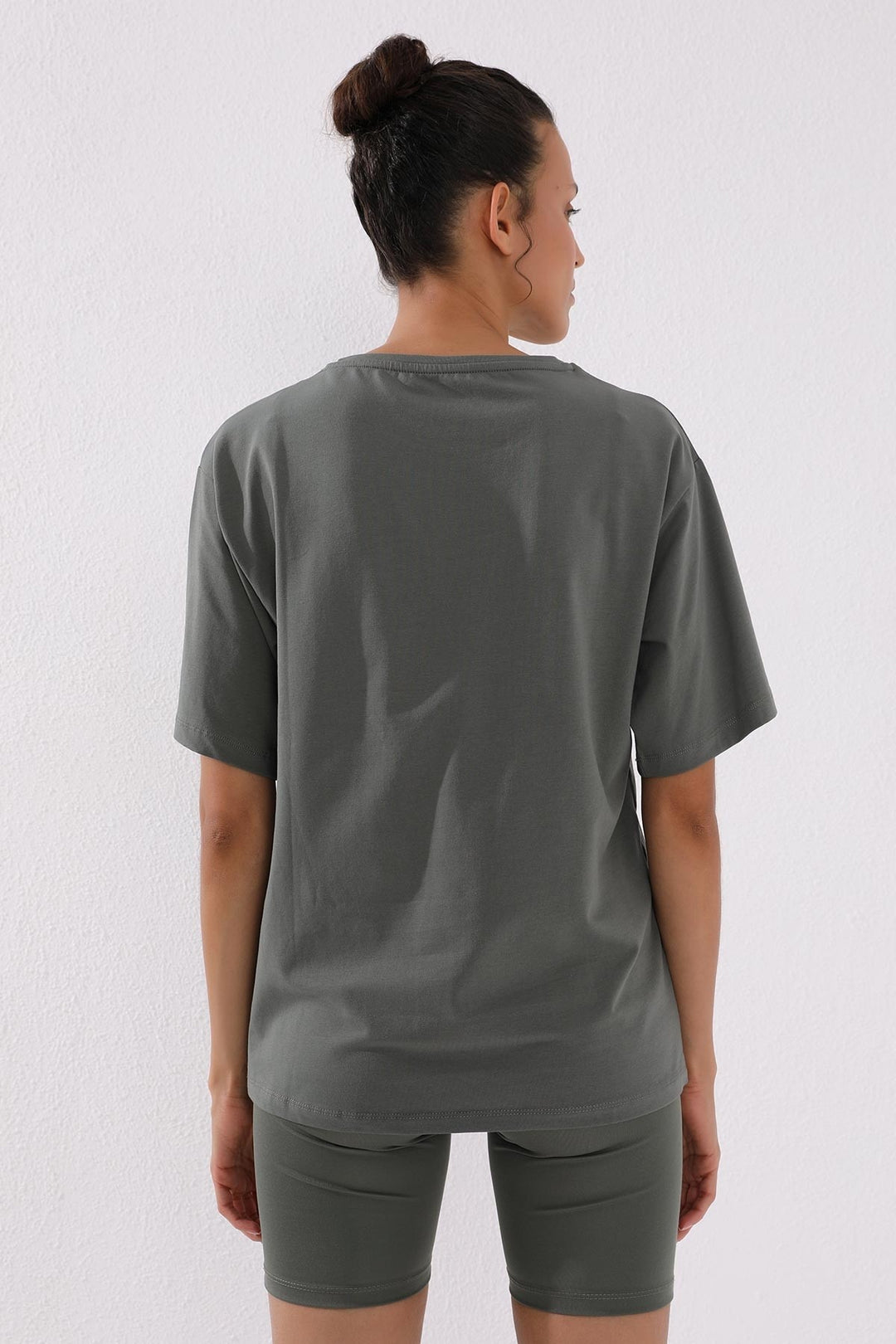 TMY Çağla Deforme Printed Text O Neck Oversize Women's T-Shirt - 97139 - Orsha