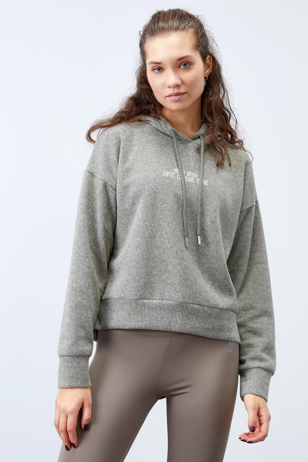 TMY Çağla Hooded Thessaloniki Woman Oversize Sweatshirt with Embroidered Writing - 97192 - Warner Robins