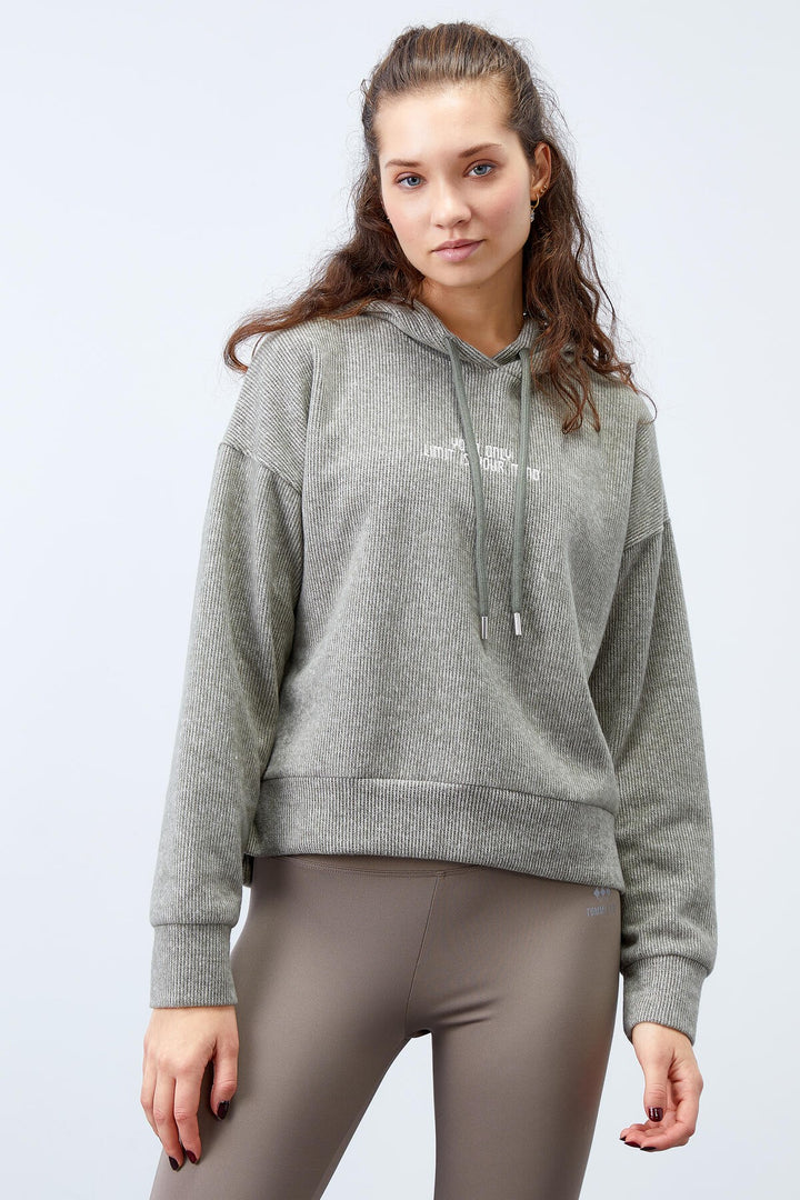 TMY Çağla Hooded Thessaloniki Woman Oversize Sweatshirt with Embroidered Writing - 97192 - Warner Robins