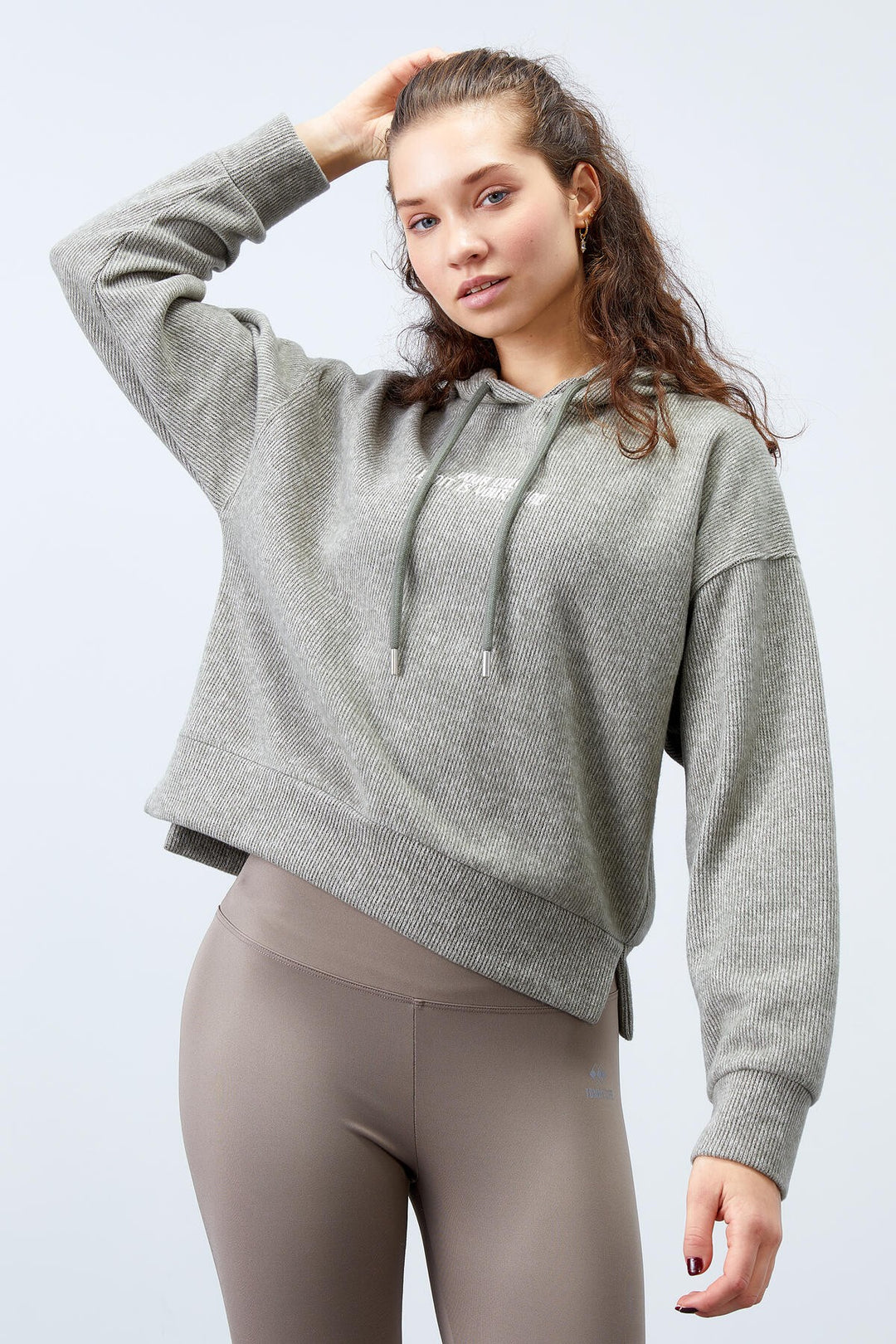 TMY Çağla Hooded Thessaloniki Woman Oversize Sweatshirt with Embroidered Writing - 97192 - Warner Robins