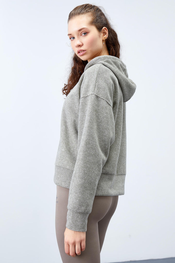 TMY Çağla Hooded Thessaloniki Woman Oversize Sweatshirt with Embroidered Writing - 97192 - Warner Robins