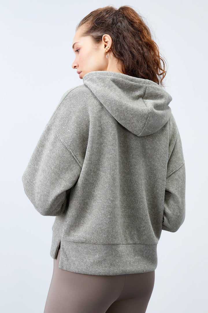 TMY Çağla Hooded Thessaloniki Woman Oversize Sweatshirt with Embroidered Writing - 97192 - Warner Robins