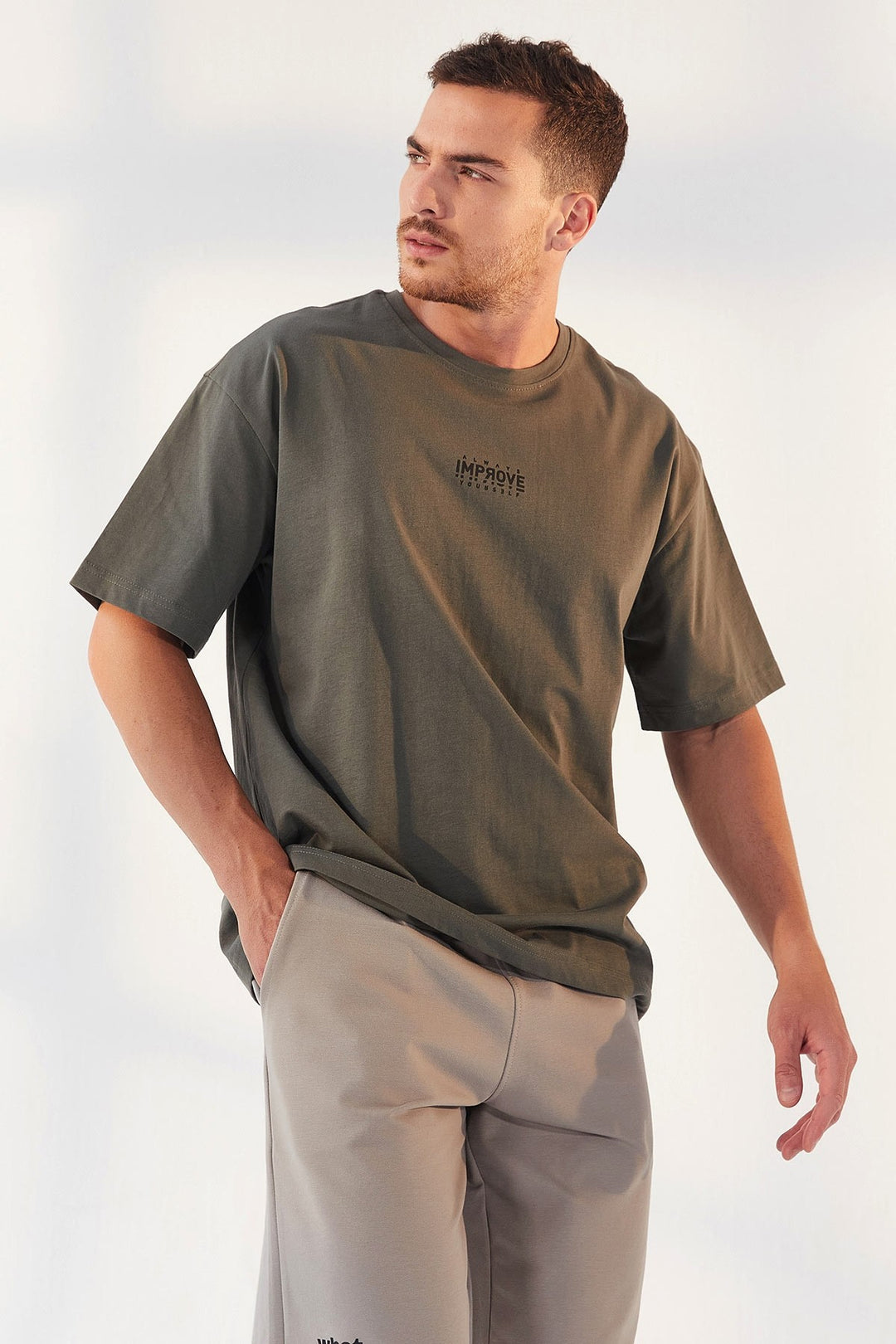 TMY Çağla Small Printed O Neck Men's Oversize T-Shirt - 87985 - Ílion