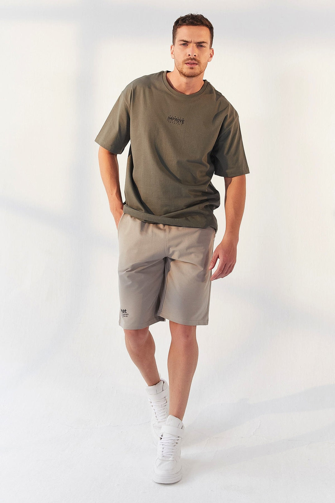 TMY Çağla Small Printed O Neck Men's Oversize T-Shirt - 87985 - Ílion
