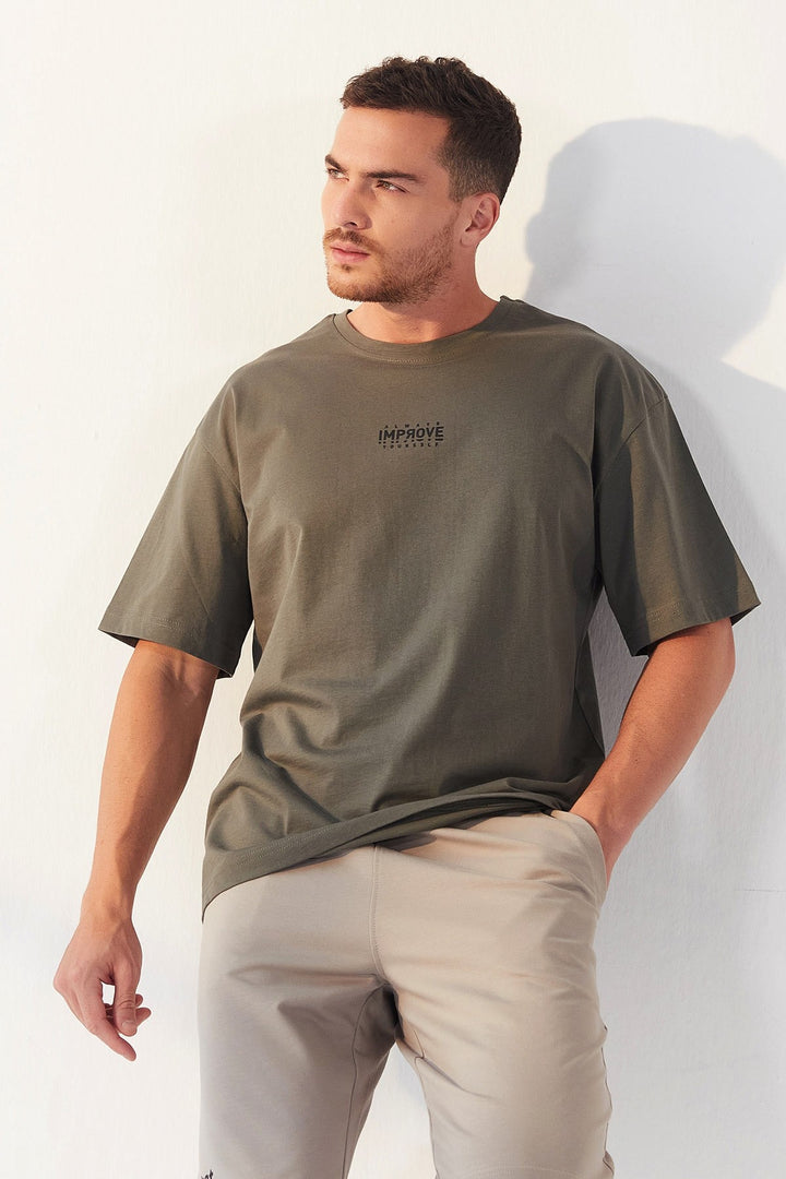 TMY Çağla Small Printed O Neck Men's Oversize T-Shirt - 87985 - Ílion