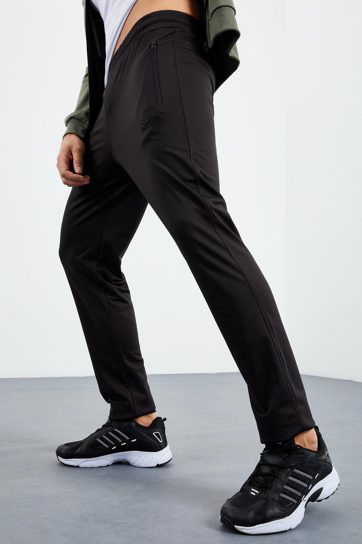 TMY Çağla - Black High Neck Zippered Standard Fit Classic Cuff Men's Tracksuit - 85162 - Kamp-Lintfort