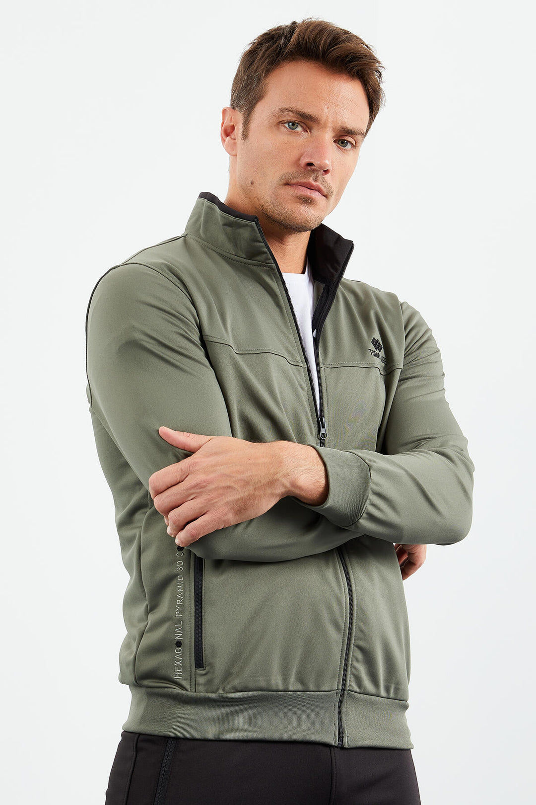 TMY Çağla - Black High Neck Zippered Standard Fit Classic Cuff Men's Tracksuit - 85162 - Kamp-Lintfort