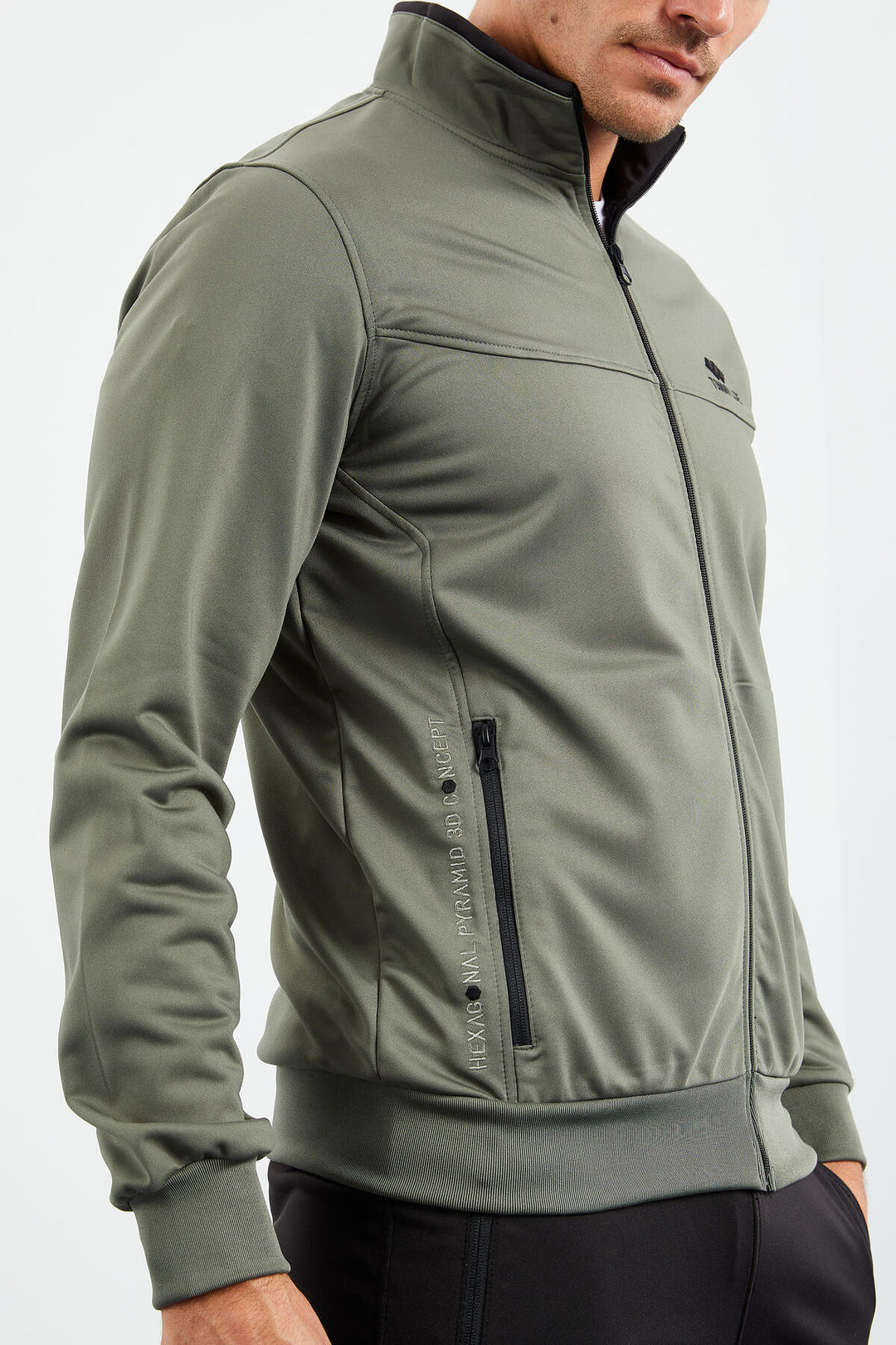 TMY Çağla - Black High Neck Zippered Standard Fit Classic Cuff Men's Tracksuit - 85162 - Kamp-Lintfort