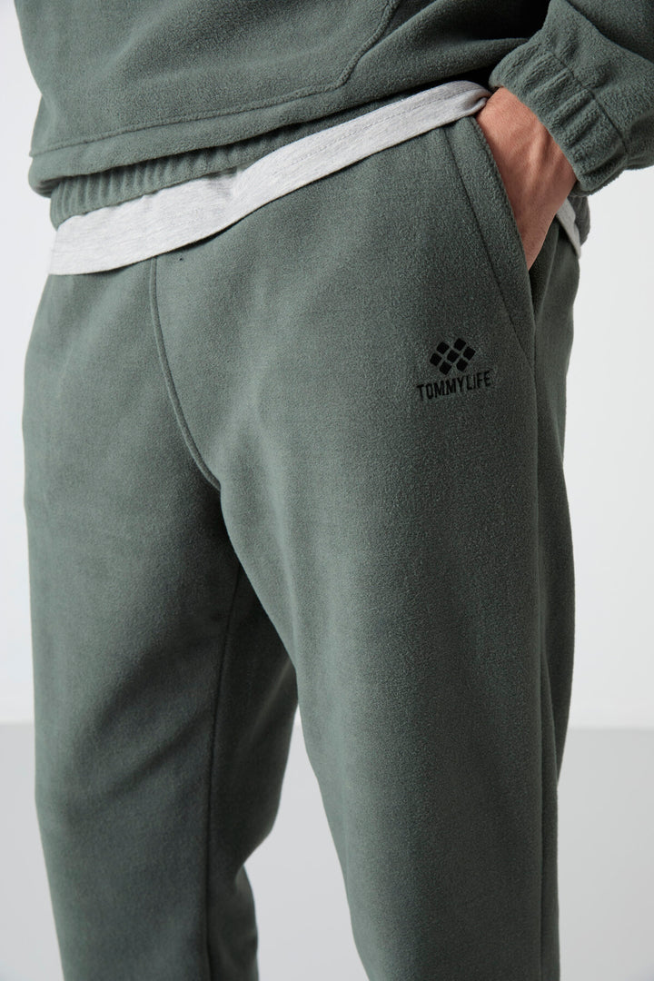 TMY Çağla Half Zip Stand Collar Elastic Cuff Polar Men's Tracksuit - 85159 - Oak Park