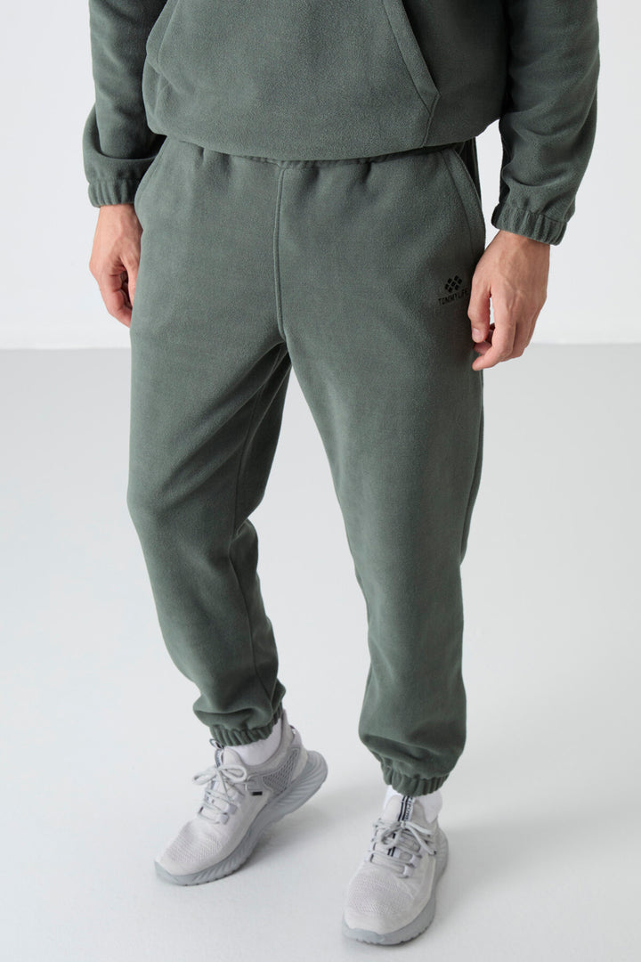 TMY Çağla Half Zip Stand Collar Elastic Cuff Polar Men's Tracksuit - 85159 - Oak Park